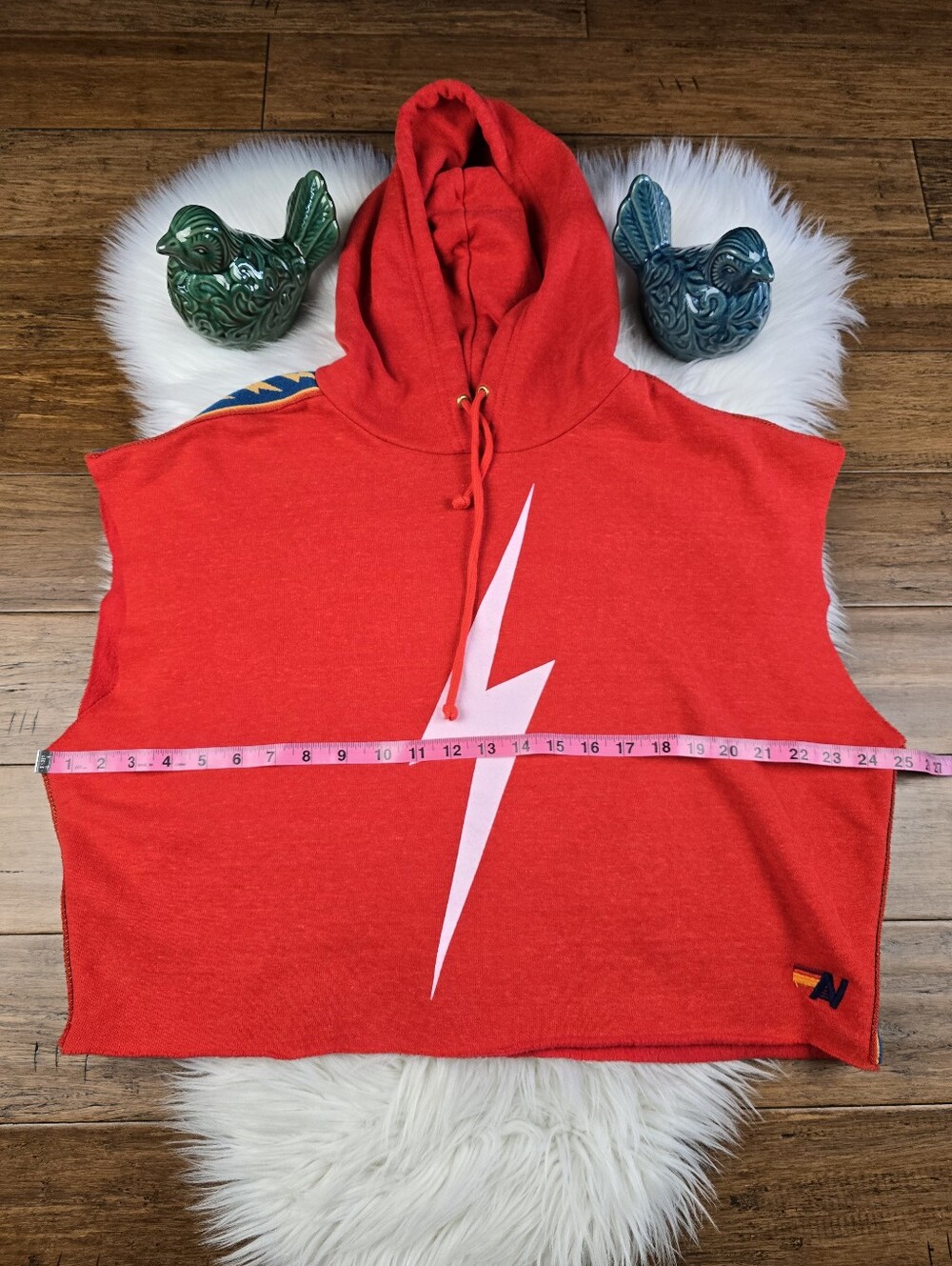 Aviator Nation RARE Bolt Stripe Sleeveless Hoodie & Lounger Short Set Medium - Picture 3 of 16